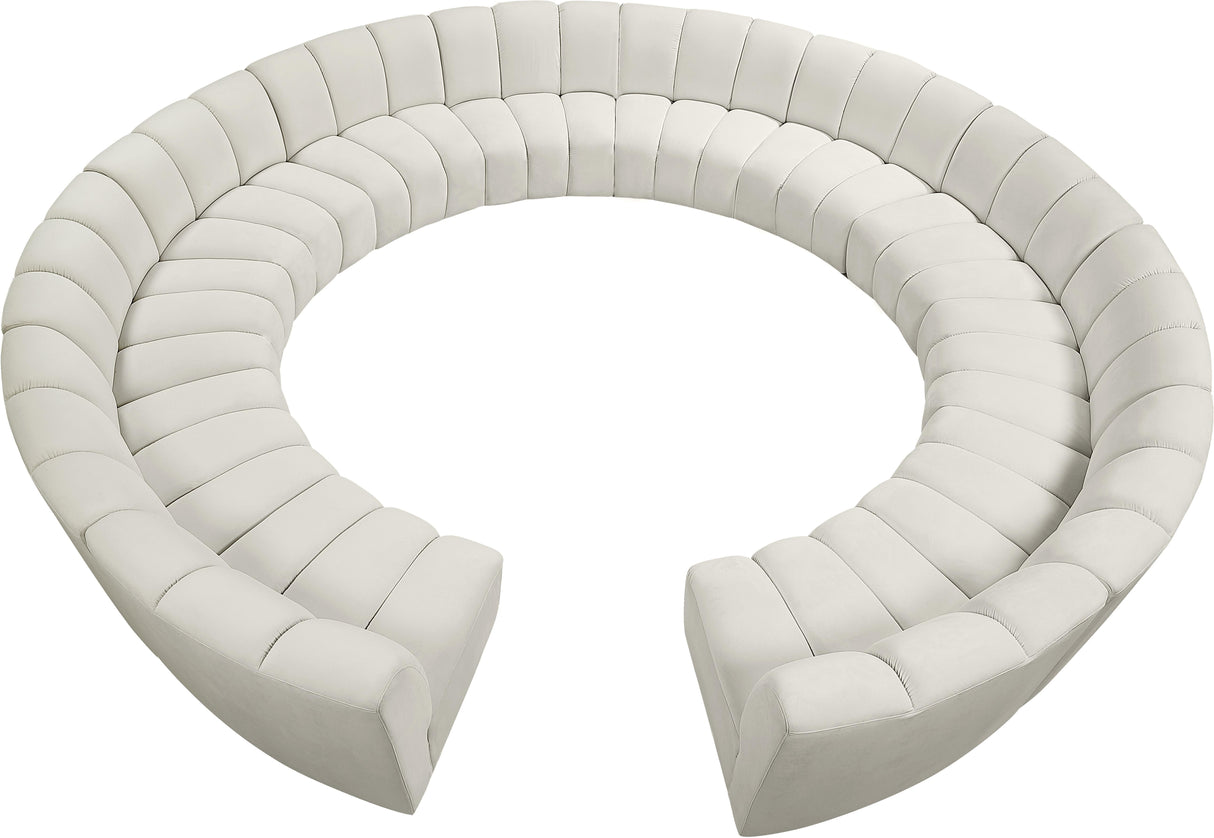 Infinity Cream Velvet 12pc. Modular Sectional - galleria furniture outlet