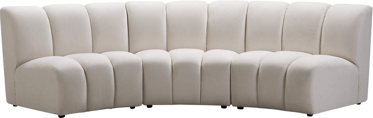 Infinity Cream Velvet 3pc. Modular Sectional - galleria furniture outlet