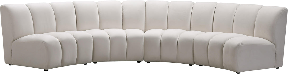Infinity Cream Velvet 4pc. Modular Sectional - galleria furniture outlet
