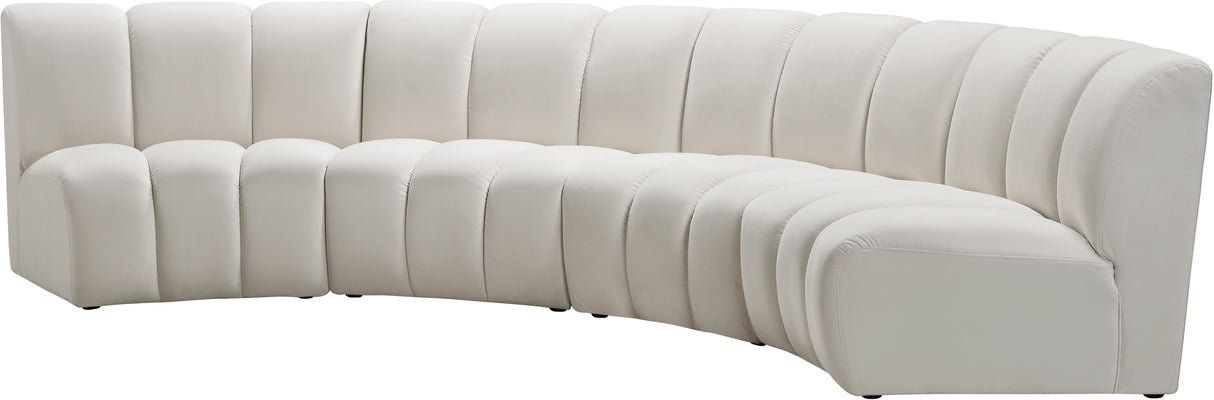 Infinity Cream Velvet 4pc. Modular Sectional - galleria furniture outlet