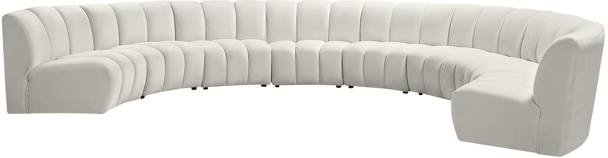 Infinity Cream Velvet 8pc. Modular Sectional - galleria furniture outlet