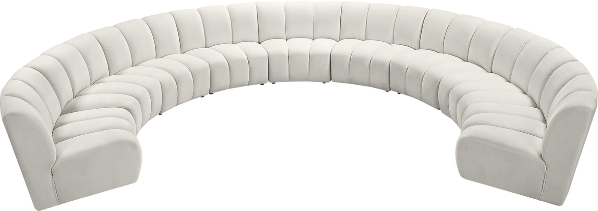 Infinity Cream Velvet 9pc. Modular Sectional