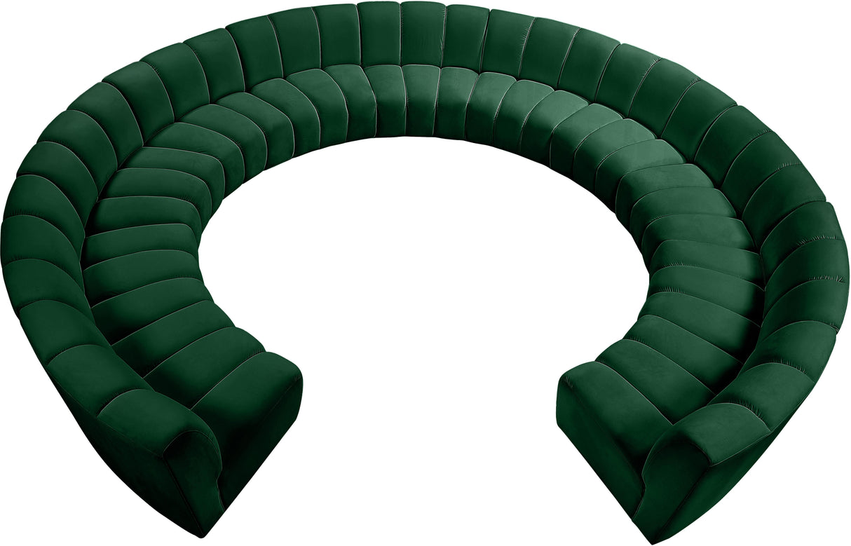 Infinity Green Velvet 11pc. Modular Sectional
