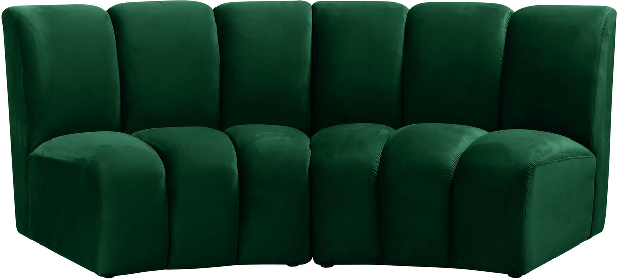 Infinity Green Velvet 2pc. Modular Sectional - galleria furniture outlet
