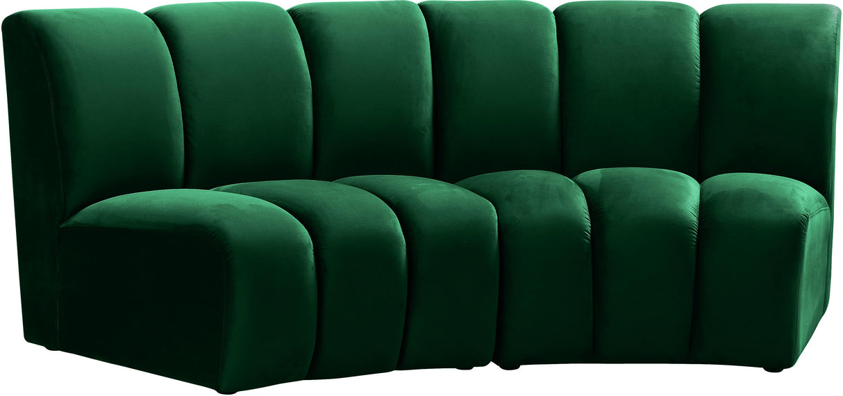 Infinity Green Velvet 2pc. Modular Sectional - galleria furniture outlet