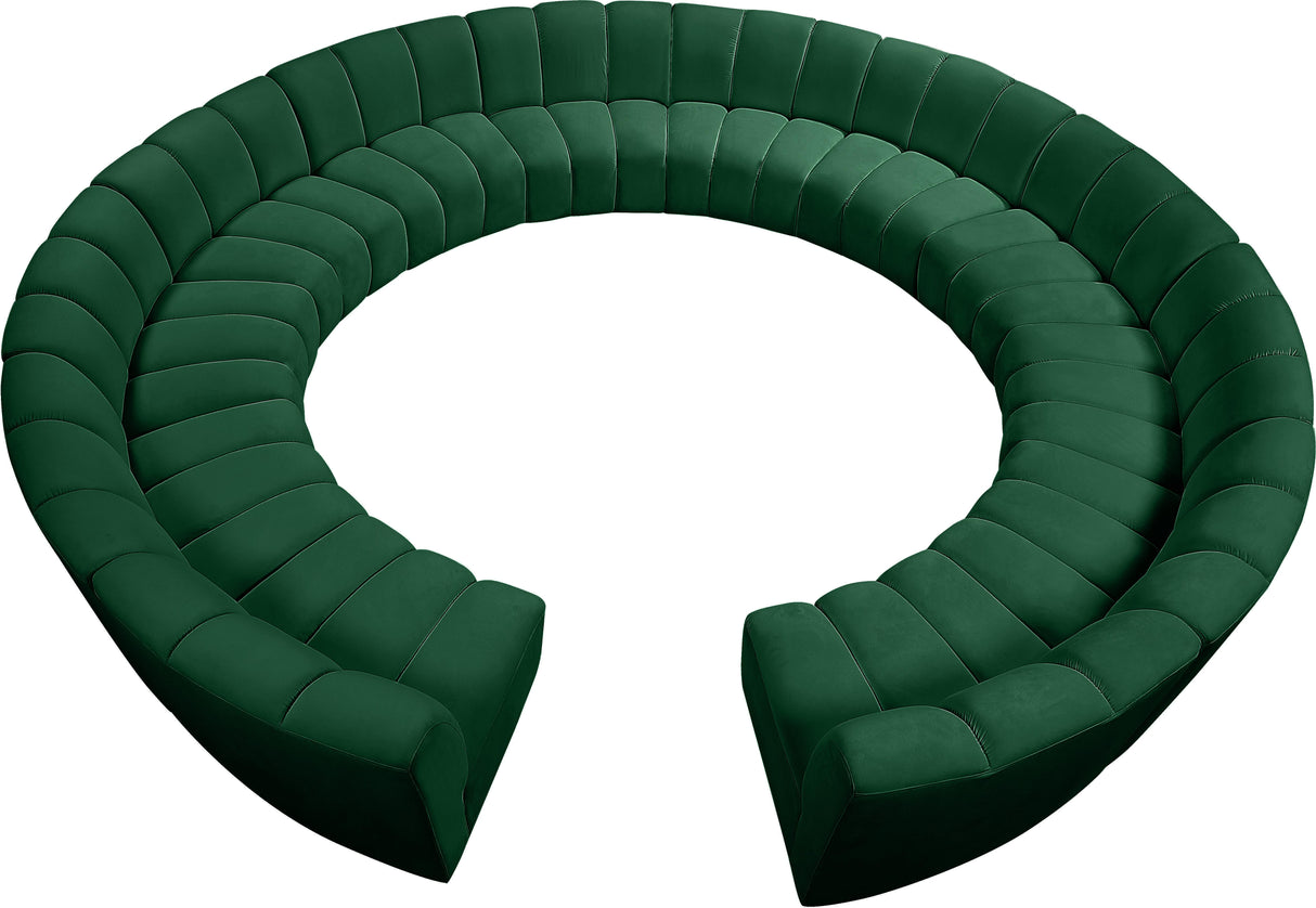 Infinity Green Velvet 12pc. Modular Sectional