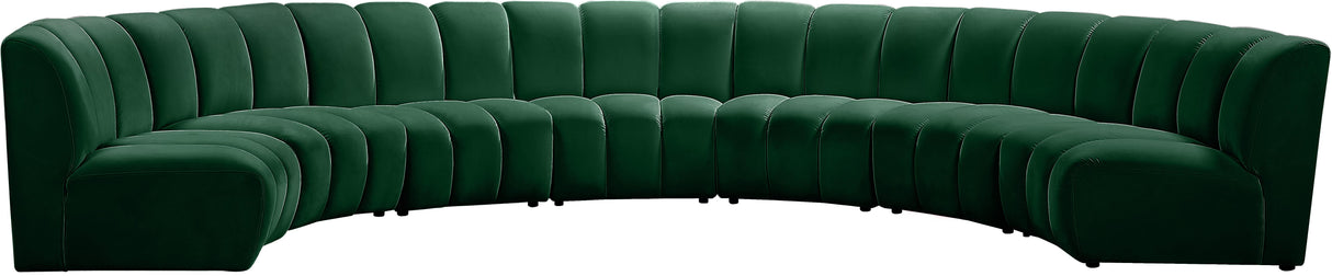 Infinity Green Velvet 7pc. Modular Sectional - galleria furniture outlet