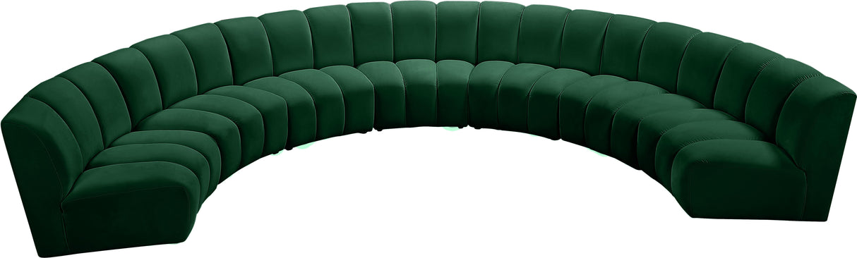 Infinity Green Velvet 7pc. Modular Sectional - galleria furniture outlet