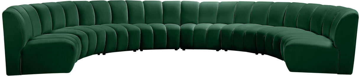 Infinity Green Velvet 8pc. Modular Sectional