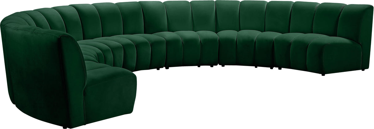 Infinity Green Velvet 7pc. Modular Sectional - galleria furniture outlet