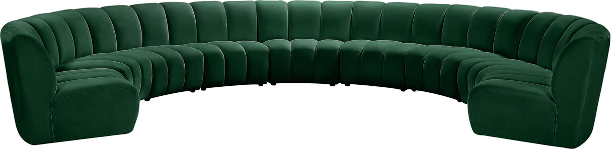Infinity Green Velvet 9pc. Modular Sectional