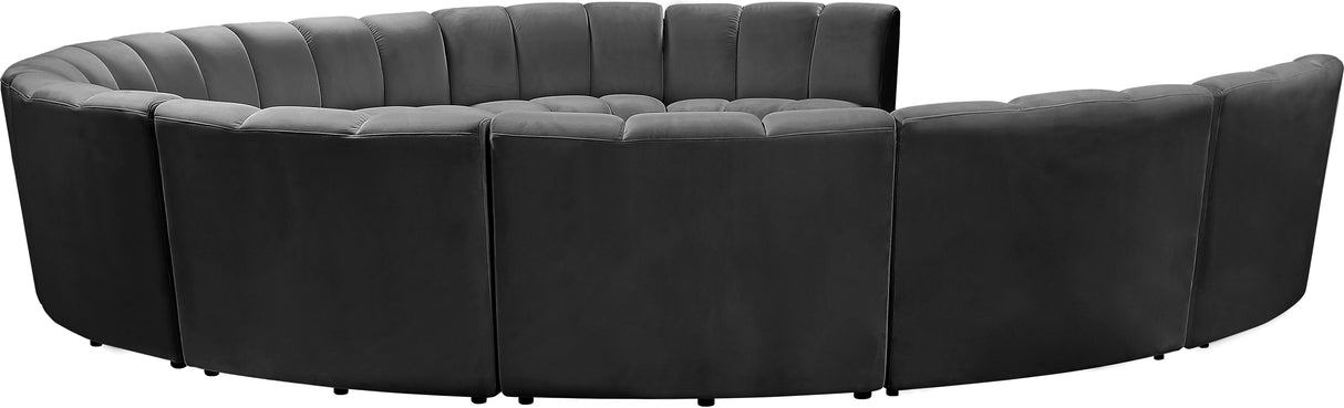Infinity Grey Velvet 10pc. Modular Sectional - galleria furniture outlet