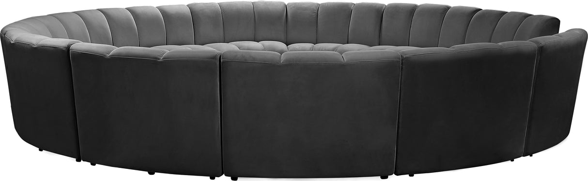 Infinity Grey Velvet 12pc. Modular Sectional - galleria furniture outlet