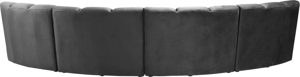 Infinity Grey Velvet 4pc. Modular Sectional - galleria furniture outlet