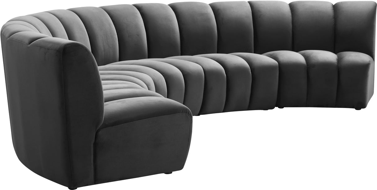 Infinity Grey Velvet 5pc. Modular Sectional - galleria furniture outlet