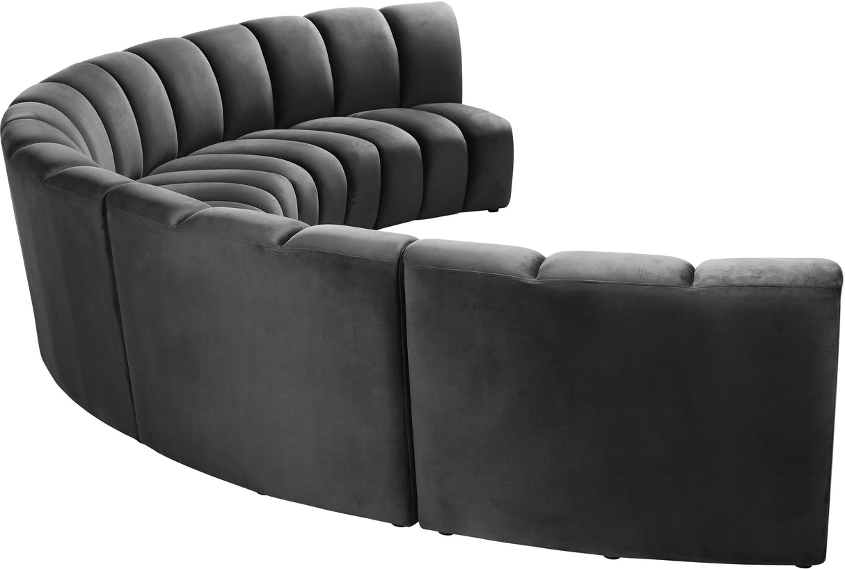 Infinity Grey Velvet 5pc. Modular Sectional - galleria furniture outlet