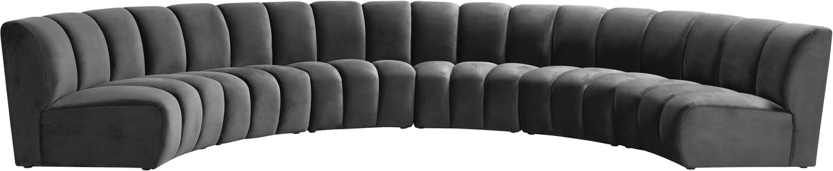 Infinity Grey Velvet 6pc. Modular Sectional - galleria furniture outlet