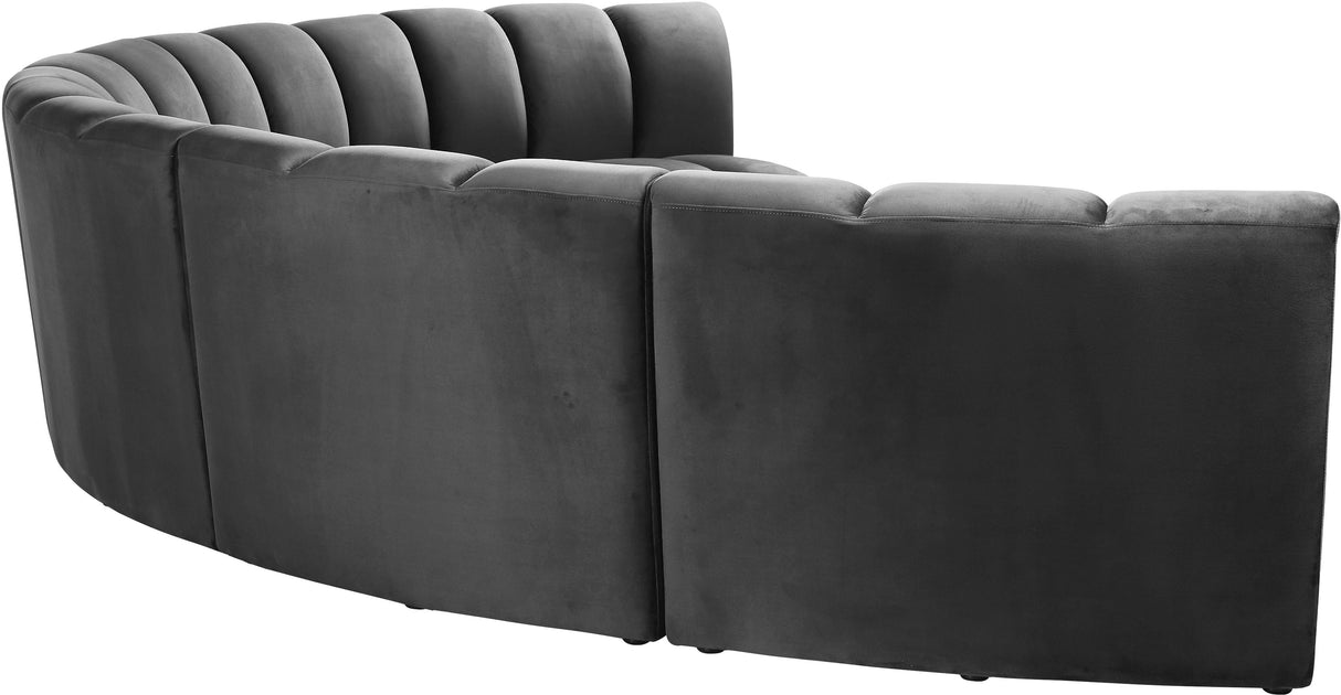 Infinity Grey Velvet 6pc. Modular Sectional - galleria furniture outlet