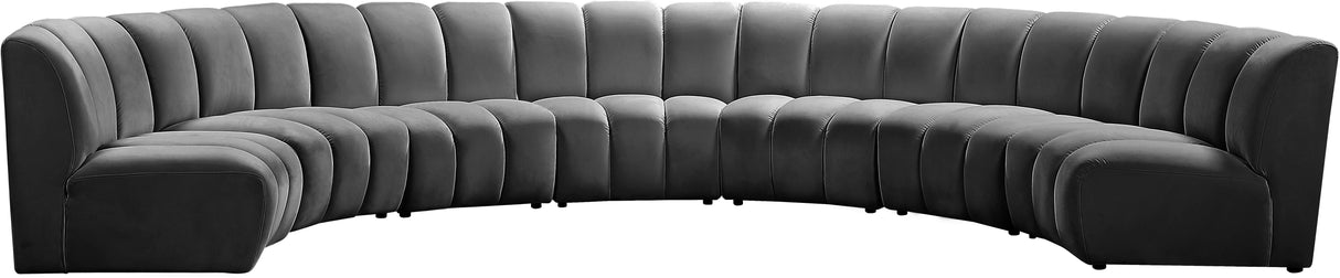 Infinity Grey Velvet 7pc. Modular Sectional - galleria furniture outlet