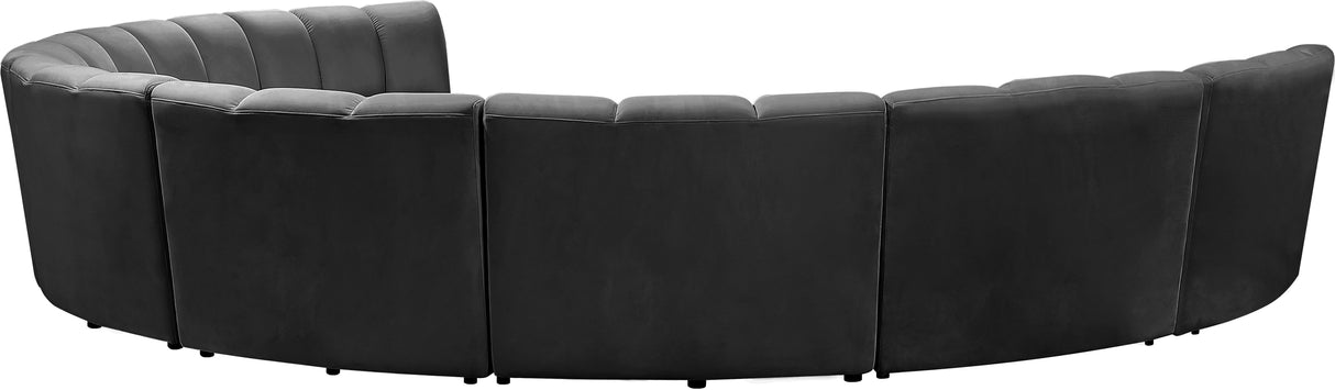 Infinity Grey Velvet 8pc. Modular Sectional - galleria furniture outlet