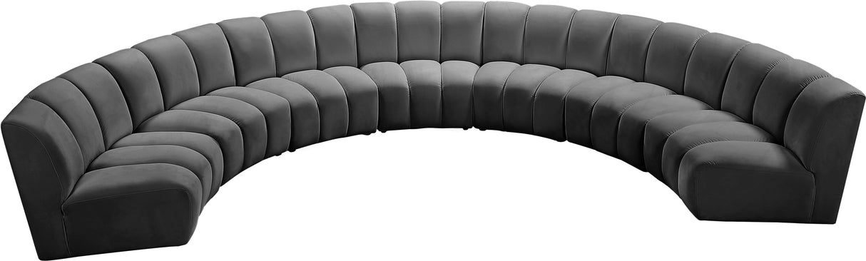 Infinity Grey Velvet 7pc. Modular Sectional - galleria furniture outlet