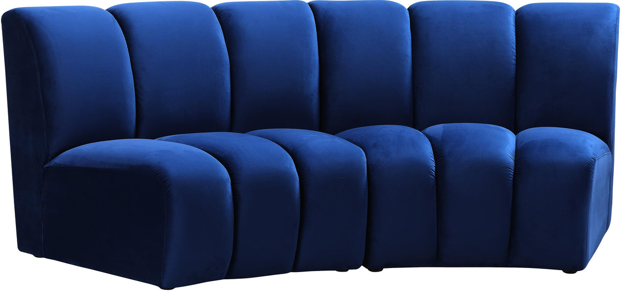 Infinity Navy Velvet 2pc. Modular Sectional - galleria furniture outlet
