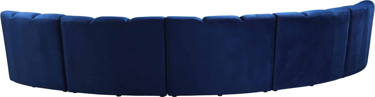 Infinity Navy Velvet 5pc. Modular Sectional - galleria furniture outlet
