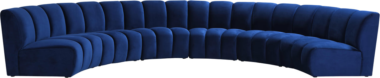 Infinity Navy Velvet 6pc. Modular Sectional - galleria furniture outlet