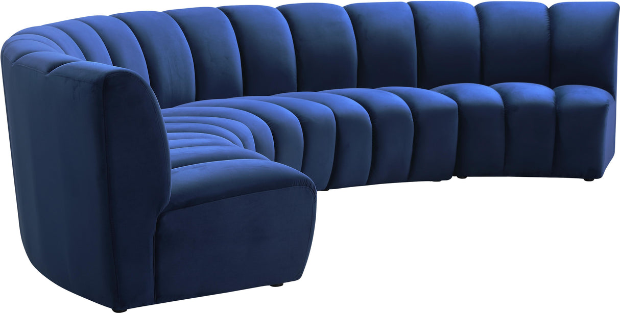 Infinity Navy Velvet 5pc. Modular Sectional - galleria furniture outlet