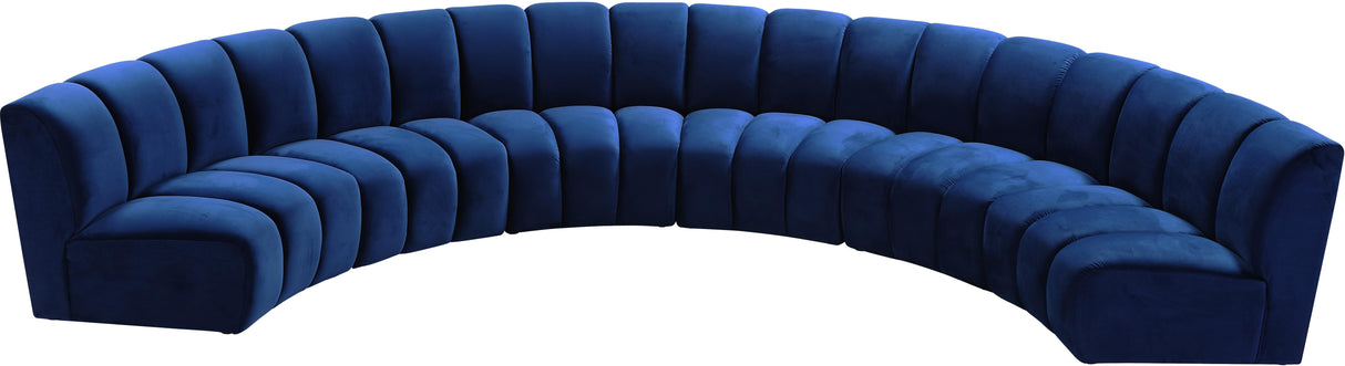 Infinity Navy Velvet 6pc. Modular Sectional - galleria furniture outlet