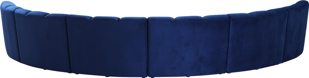 Infinity Navy Velvet 6pc. Modular Sectional - galleria furniture outlet