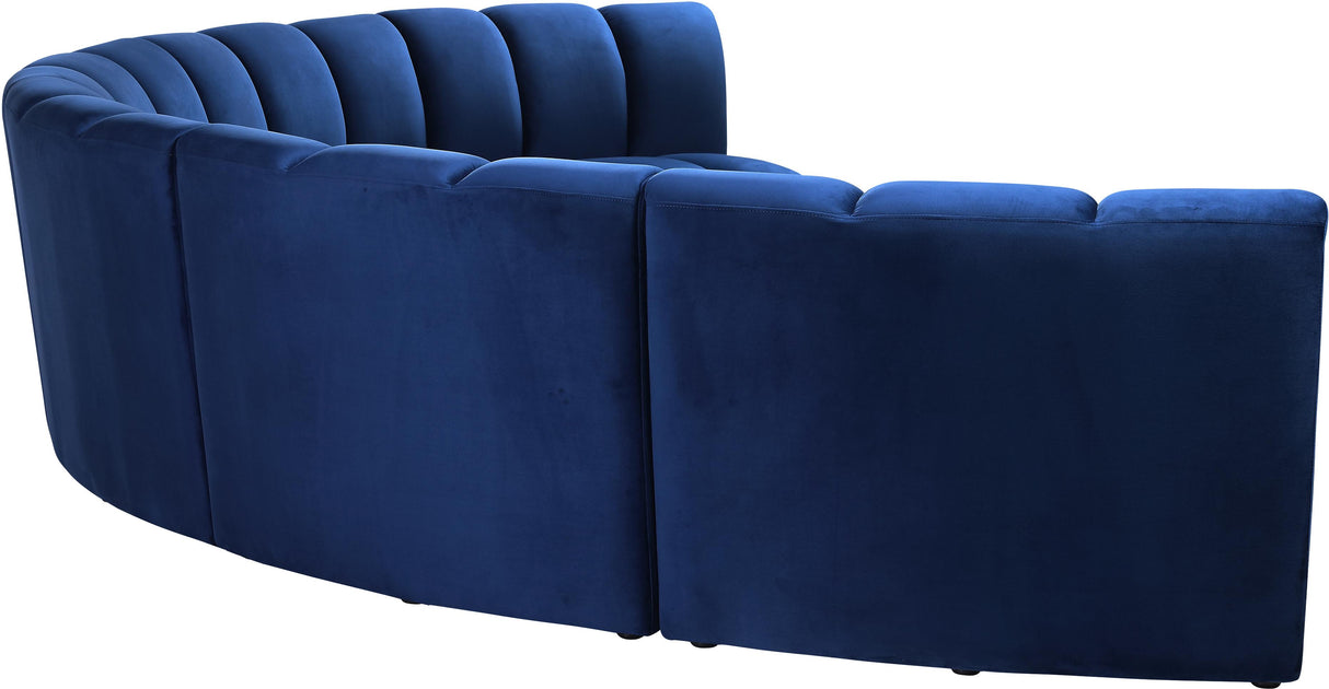 Infinity Navy Velvet 6pc. Modular Sectional - galleria furniture outlet