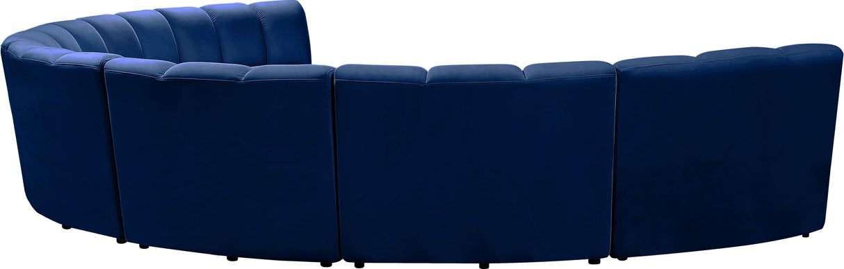 Infinity Navy Velvet 7pc. Modular Sectional