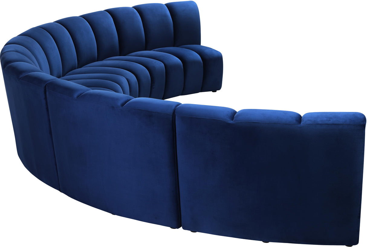 Infinity Navy Velvet 5pc. Modular Sectional - galleria furniture outlet