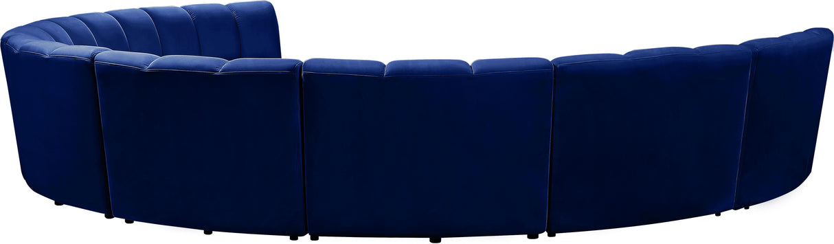 Infinity Navy Velvet 8pc. Modular Sectional - galleria furniture outlet
