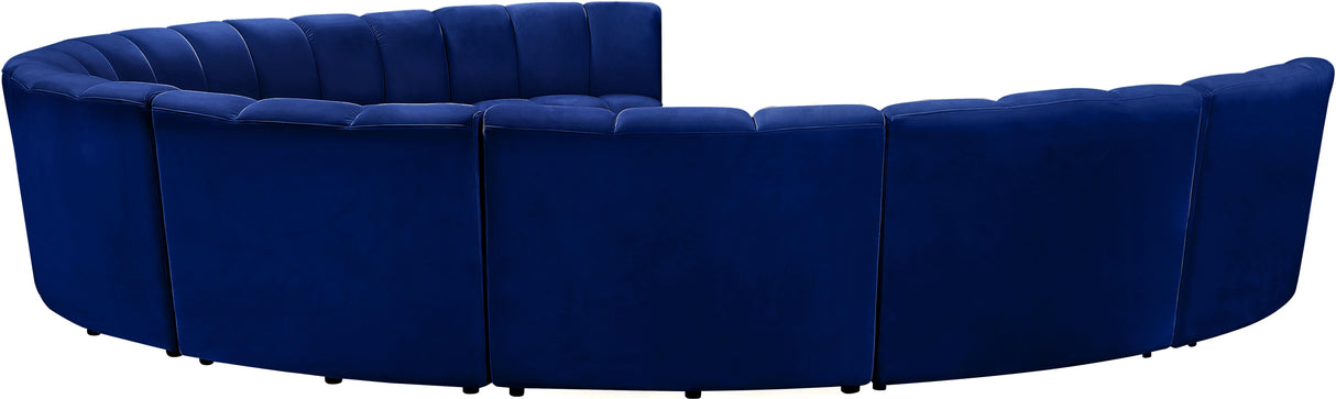 Infinity Navy Velvet 9pc. Modular Sectional - galleria furniture outlet