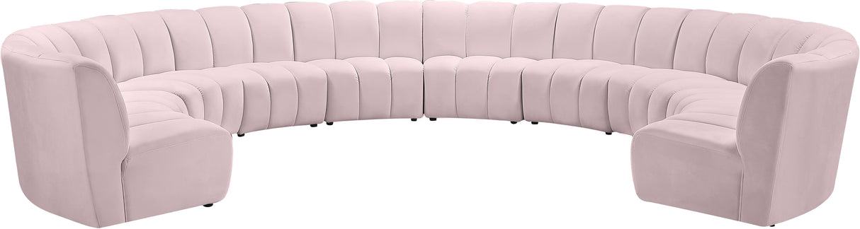 Infinity Pink Velvet 10pc. Modular Sectional
