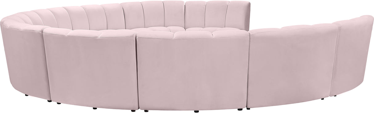 Infinity Pink Velvet 10pc. Modular Sectional - galleria furniture outlet