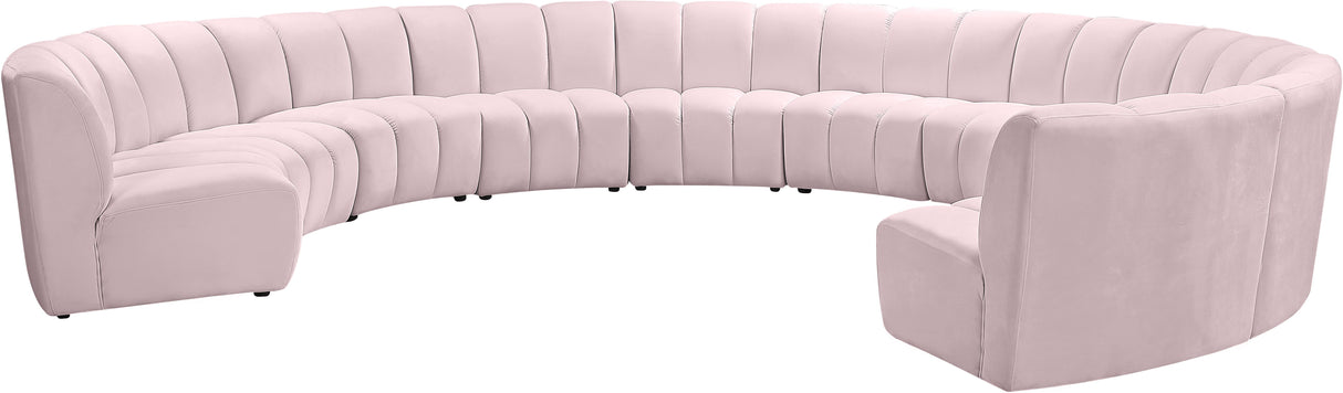 Infinity Pink Velvet 10pc. Modular Sectional - galleria furniture outlet
