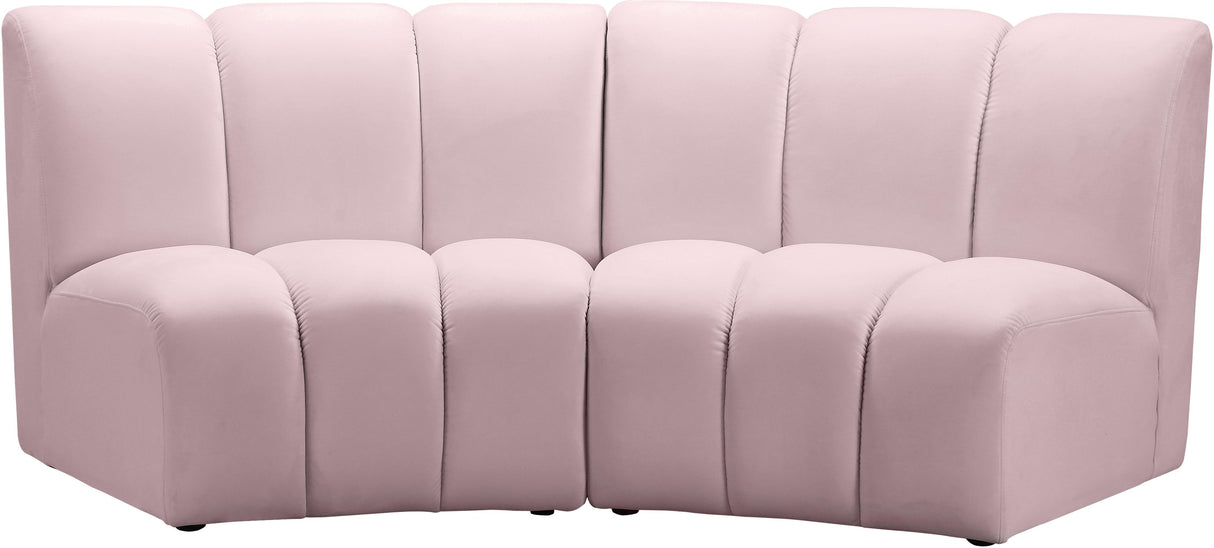 Infinity Pink Velvet 2pc. Modular Sectional - galleria furniture outlet