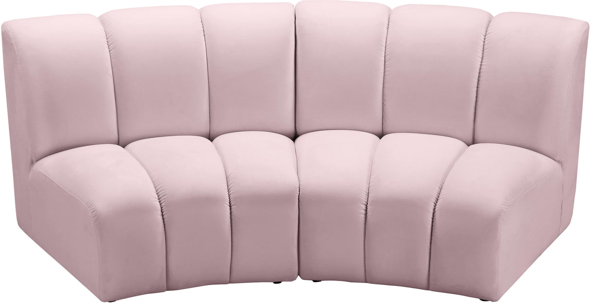 Infinity Pink Velvet 2pc. Modular Sectional - galleria furniture outlet