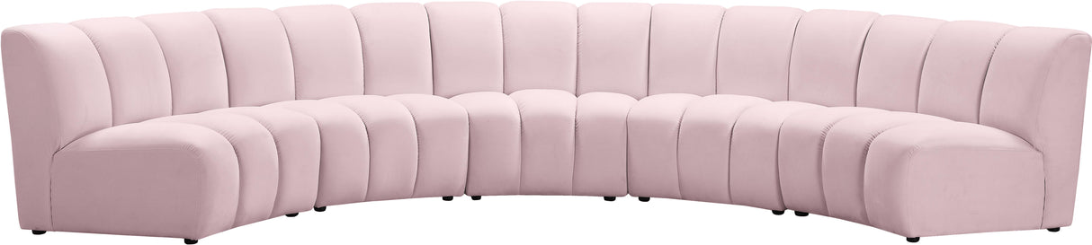 Infinity Pink Velvet 5pc. Modular Sectional - galleria furniture outlet