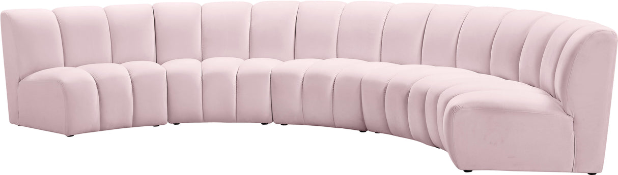 Infinity Pink Velvet 5pc. Modular Sectional - galleria furniture outlet