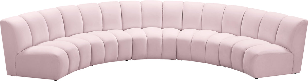 Infinity Pink Velvet 5pc. Modular Sectional - galleria furniture outlet