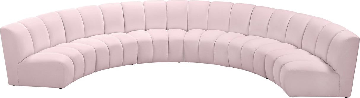 Infinity Pink Velvet 6pc. Modular Sectional - galleria furniture outlet