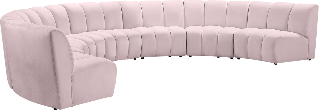 Infinity Pink Velvet 7pc. Modular Sectional