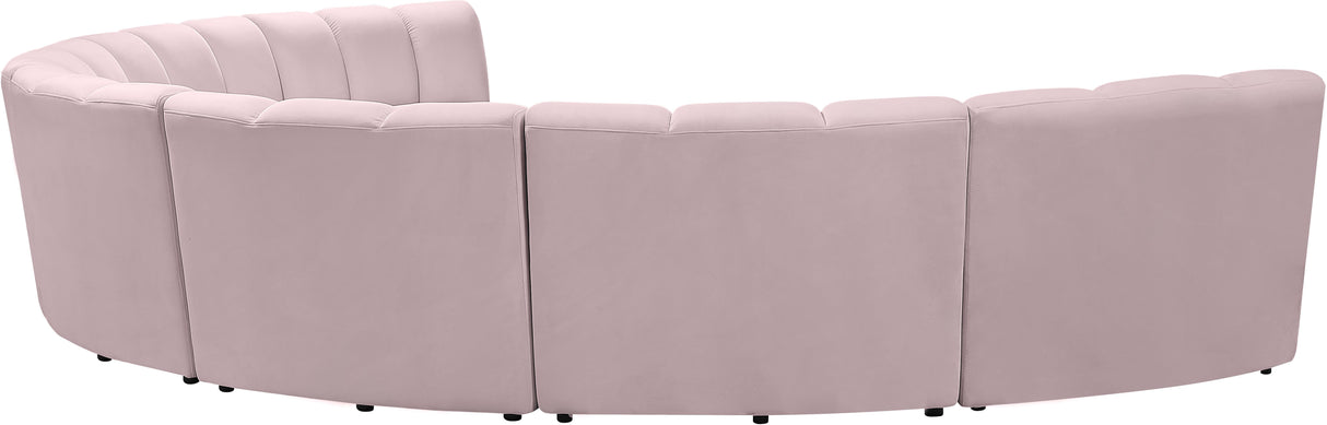 Infinity Pink Velvet 7pc. Modular Sectional - galleria furniture outlet