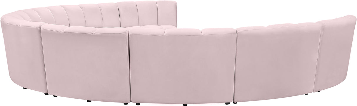Infinity Pink Velvet 9pc. Modular Sectional - galleria furniture outlet