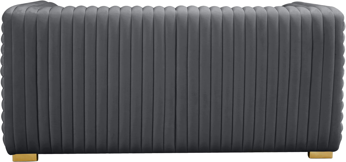 Ravish Grey Velvet Loveseat