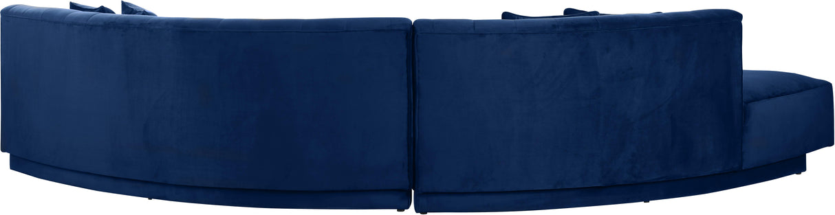 Kenzi Navy Velvet 2pc. Sectional - galleria furniture outlet